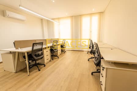 Administrative office for rent, fully furnished and fully serviced, in Mashareq Compound, 6th of October City.
