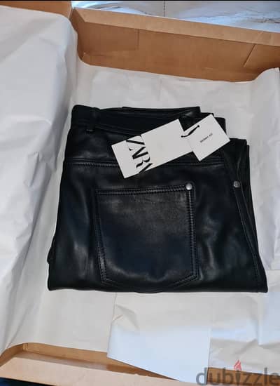 Zara Natural Leather Pants 100%  بنطلون جلد طبيعي جلد غنم اصلي من زارا