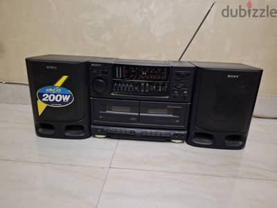 Sony CFS-KW300S أصلي – راديو وكاسيت Karaoke Vintage – سماعتين
