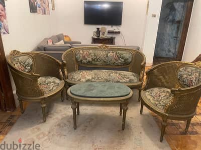 صالون جوبلان روميو وجوليت كانيه وترابيزة رخام اخضر هندي
