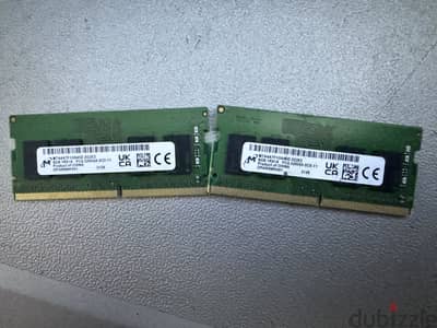 2×8GB Micron DDR4 3200MHz RAM Laptop – إجمالي 16GB