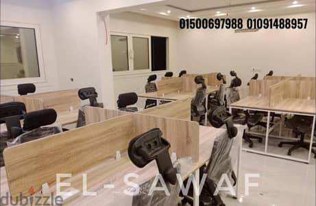 خلية عمل- ورك ستيشن خشب mdfاسباني-اثاث مكتبي- work station-partiton