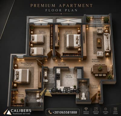Hot Resale Deal 150 sqm apartment, 3 bedrooms, in the heart of Fifth Settlement, Blue tree Compound. Old contract from 2023, priced EGP 5 million bel