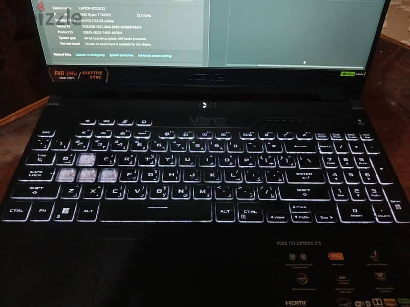 لابتوب ASUS tuf a15 RTX 4050 4