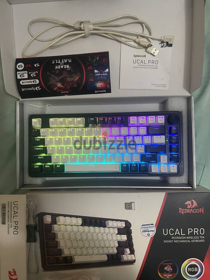 keyboard gaming redragon k673 pro ucal (linear red mech switch) 3