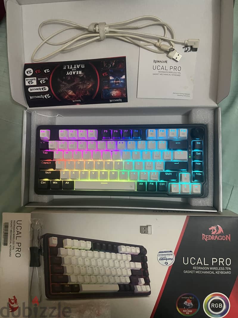 keyboard gaming redragon k673 pro ucal (linear red mech switch) 4