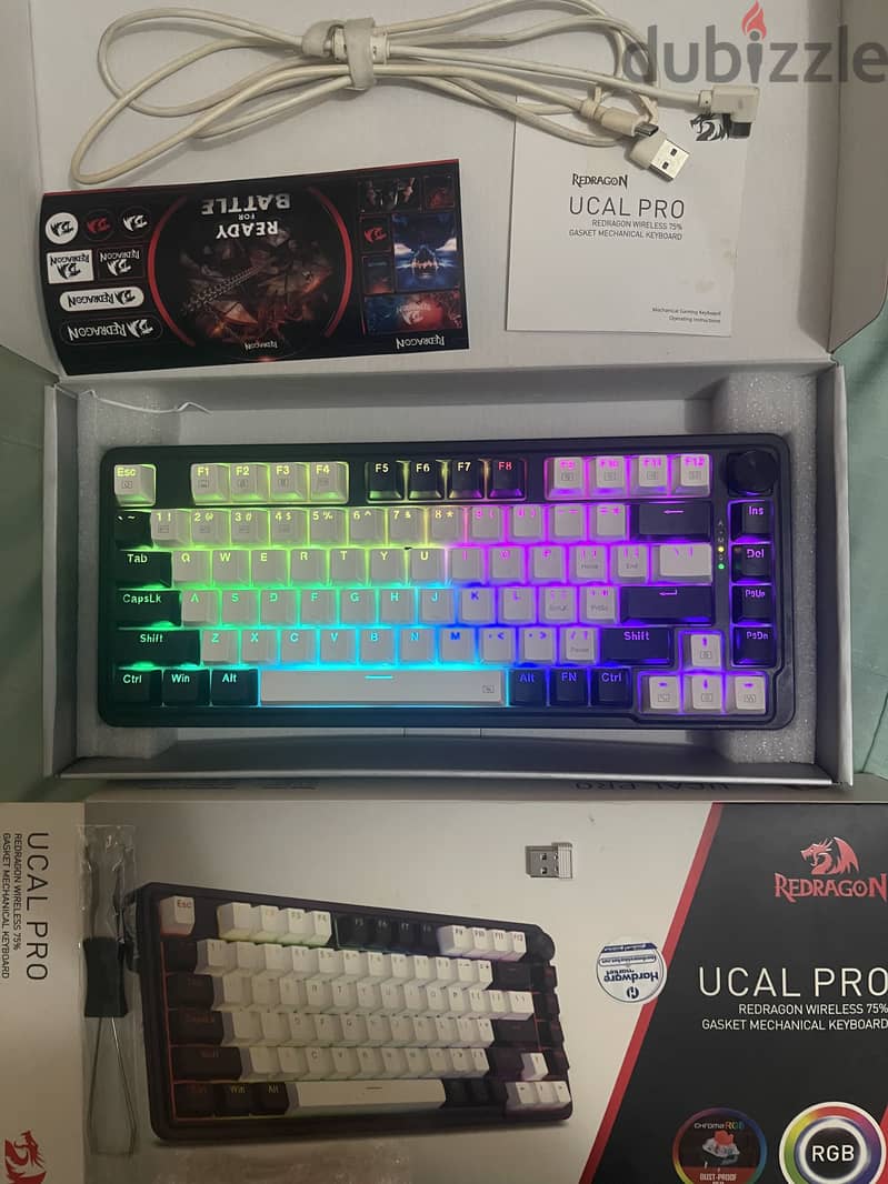 keyboard gaming redragon k673 pro ucal (linear red mech switch) 5