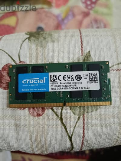 رام لابتوب Crucial 16GB DDR4 3200MHz