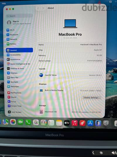 Macbook pro M1 2020 16GB RAM 512 GB SSD