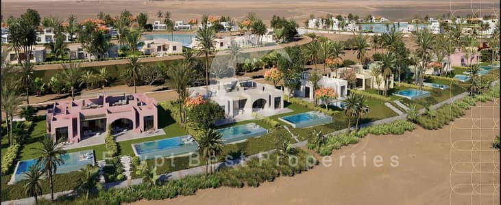 شاليه ٢ غرفة نوم في البحر الاحمر الجونة من أوراسكوم بتقسيط على ٥ سنين!!!
