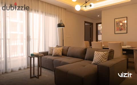 Enjoy a distinctive stay in a two-bedroom apartment within the Zed compound.