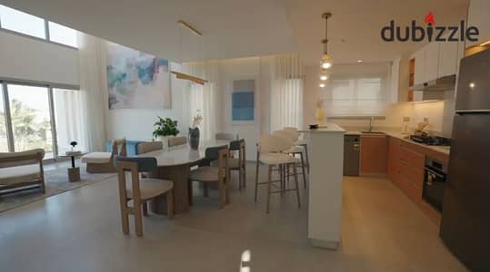 Fully finished chalet with a prime, direct view of the lagoon at Mar Bay by Al Marasem, next to Hacienda.