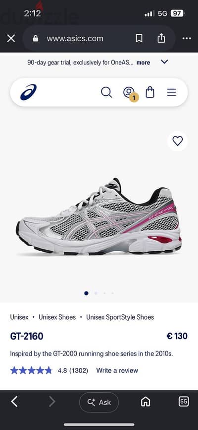 asics gt 2160 new original