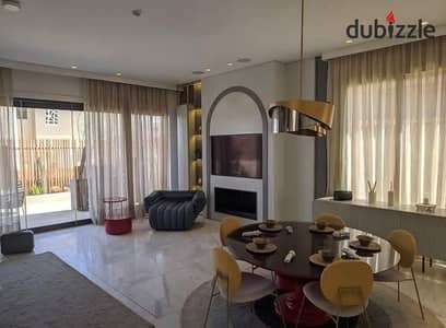 5 master bedroom villa fully finished with pool and installments over 15 years without interest next to SODIC directly on the Suez Road in Talal