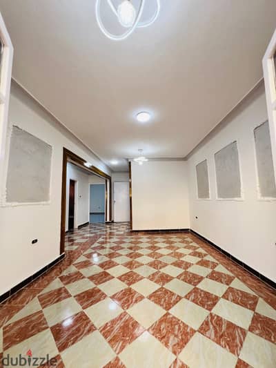 Apartment in Alexandria Al-Ajami Beach of Nakhil, tenth building from the sea, next to swimming pools and the main street, excellent residential location, super lux finishing, registered and fully equipped.