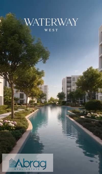 Apartment for sale in a compound in Sheikh Zayed Waterway West, finished, with installment plans over 9 years