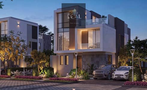 A luxurious villa in the heart of Fifth Settlement, featuring an elegant design and spacious areas in a prime location near AUC, Cairo Festival City,