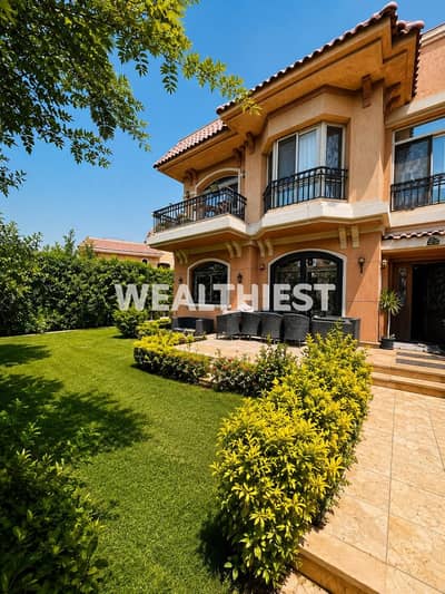 VG5 Madinaty Model I villa for sale featuring front and side gardens, custom interior layouts, and super ultra lux finishes in a prime location