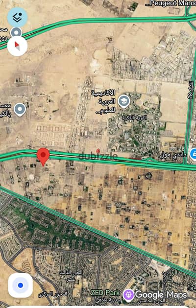 The last residential land piece in Al-Thawra Al-Khadra directly on the desert road next to Al-Ahly Club and Al-Zakiya Village
