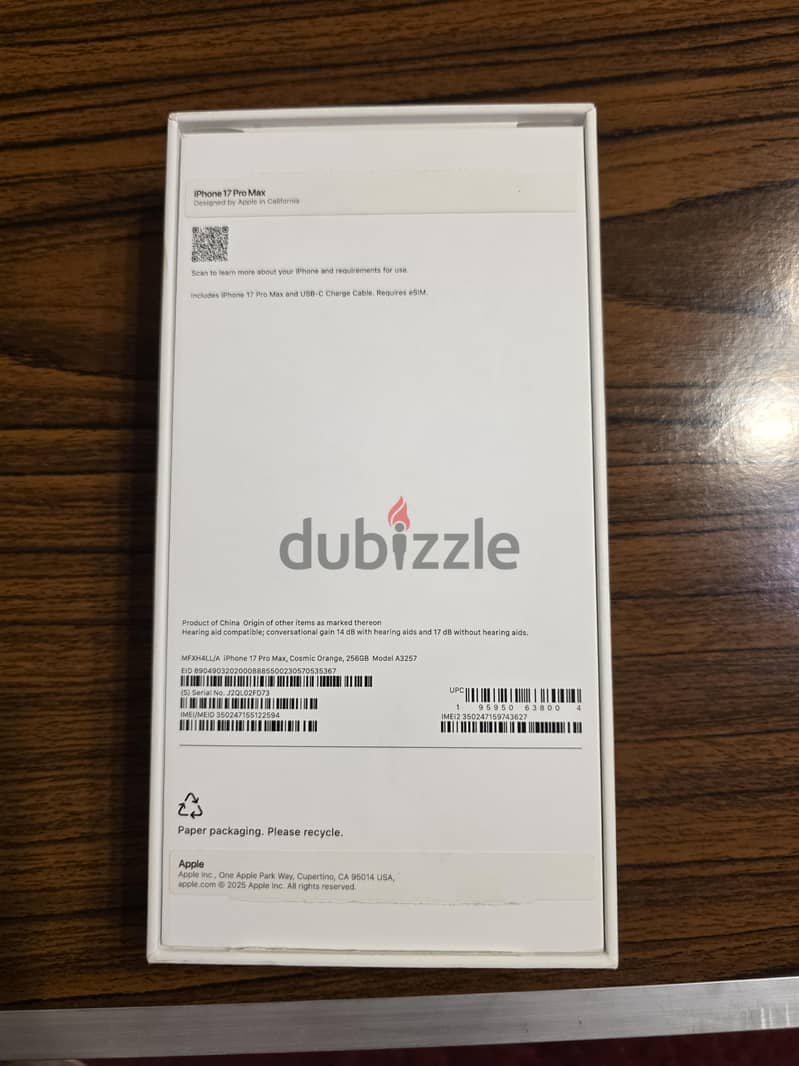 iphone17 pro max 256gb cosmic orange usa version 2 e-sim 7