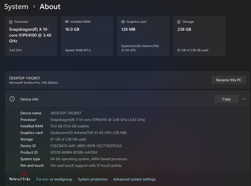 Microsoft Surface Pro 11 | Snapdragon X Plus | 16GB | 256GB 9