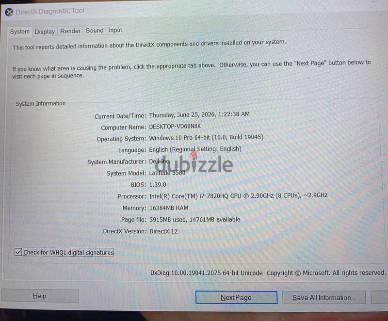 لاب توب Dell 4