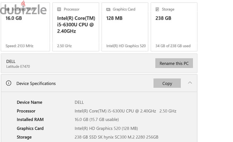 لاب توب dell latitude 7470 5