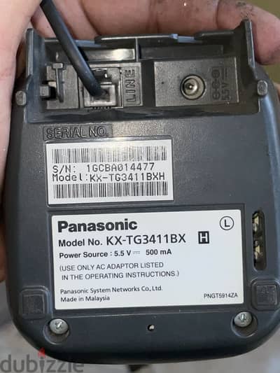 للبيع تليفون لاسلكي Panasonic أصلي  الموديل: KX-TG3411BXH