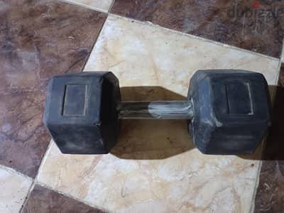 دمبل مفرد مكسو بـ الكاوتشوك (Hex Dumbbell).