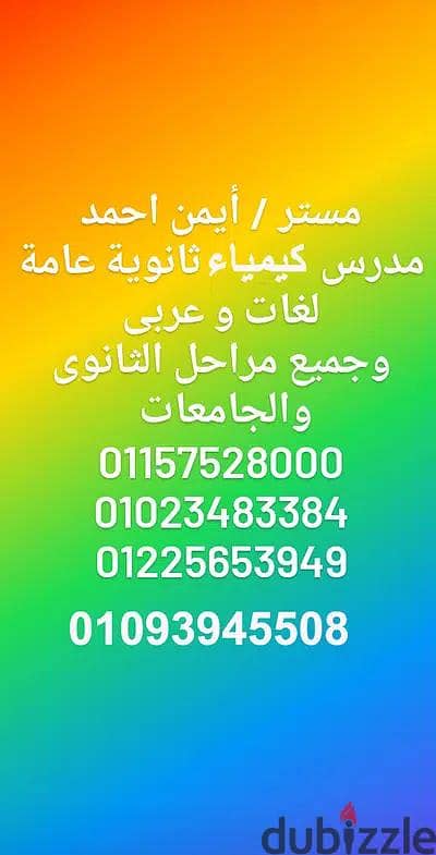 مدرس كيمياء ٣ ثانوي وبكالوريا وجامعات ومناهج امريكيه وبريطانيه.