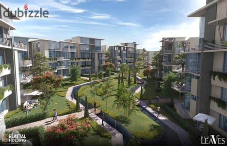 Apartment for sale with a landscape view next to Palm Hills on the 26th of July central axis directly