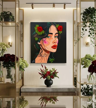 لوحة علي كانفاس رسم يدوي