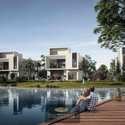 A ground apartment with luxury finishes in The View Waterway, Fifth Settlement, with an open view
