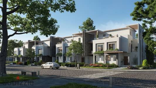 Ground-floor apartment with a garden for sale in the Levels by Dunes compound (Dahshur Link Road); handover in October.