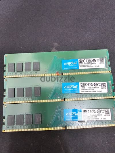 Crucial 16GB DDR4-3200 UDIMM Desktop RAM | Used