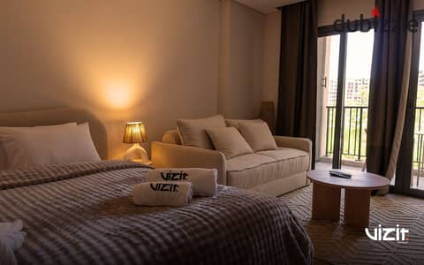 Furnished studio for annual rent in the ZED (Naguib Sawiris) compound, Sheikh Zayed.