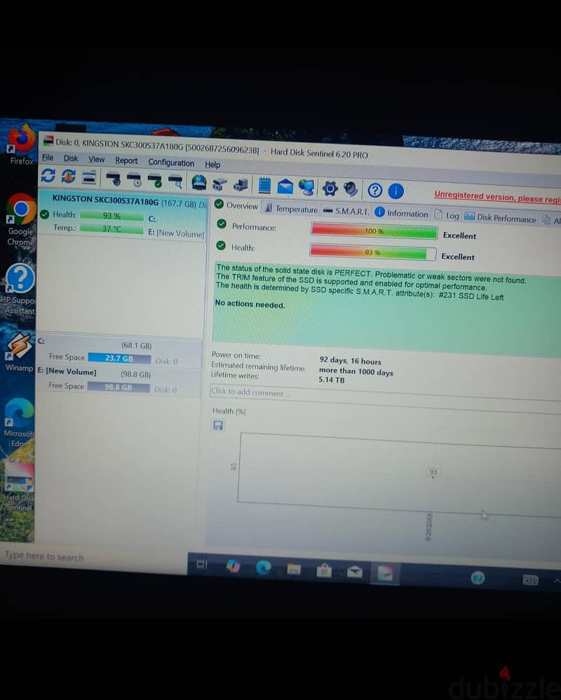 Ssd Kingston 180G 1