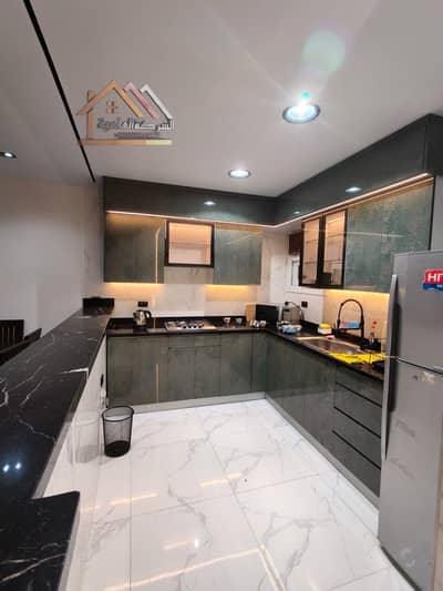 For rent, furnished super-luxury apartment, 96 meters, very close to the third park, fourth floor, repeated