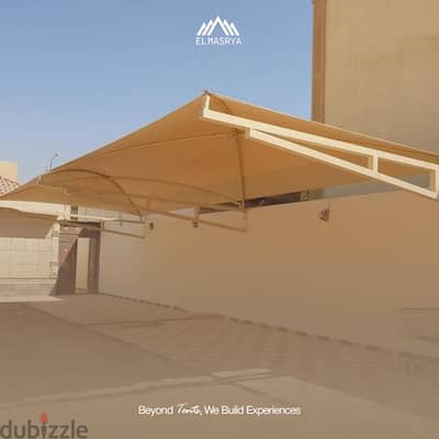 مظلات حديثة للسيارات والحدائق والمداخل | تصميم خاص حسب المساحة