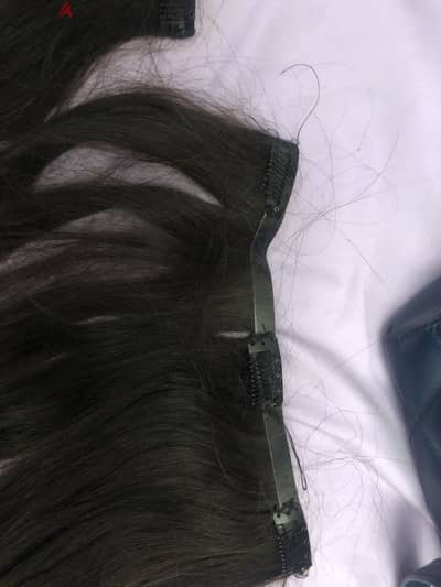 ٤ قطع اكستنشن رابر  شعر طبيعي  لون بني فاتح استعمال ٤ شهور