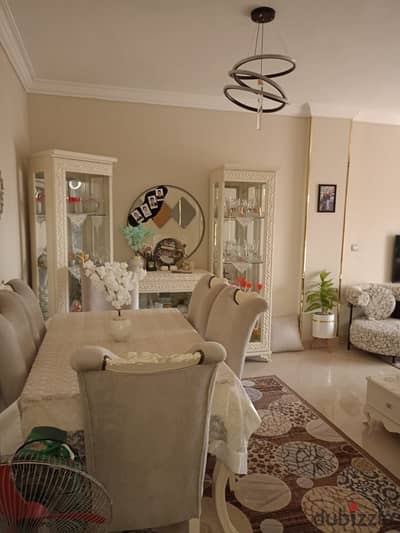 Furnished apartment for rent in Wasal Residence compound in a very distinguished location inside the compound, garden view, ready for living