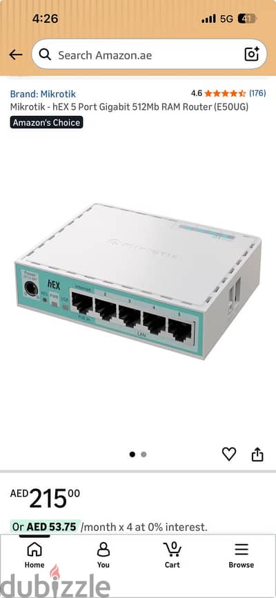 Mikrotik hex 5 port gigabit512mb ram router