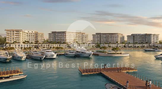 Chalet 2 bedrooms for sale in Modon Ras Elhekma Double view sea and lagoon pay over 10 years