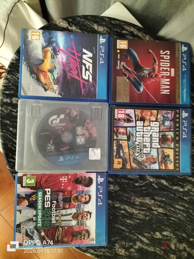 pes 2021 (spider man (Arabic edition)) (gta v (premium edition)) (nfs)