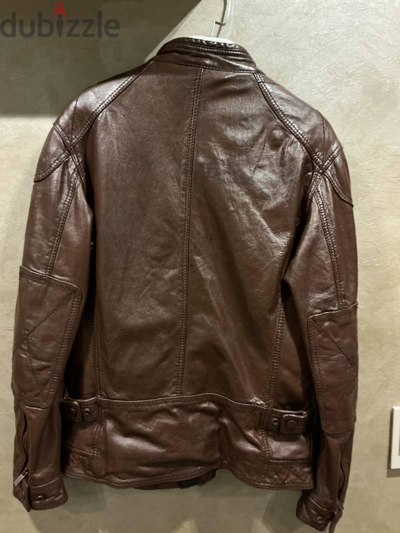 Massimo Dutti Leather Jacket Men’s Brown Jacket Size: L 2