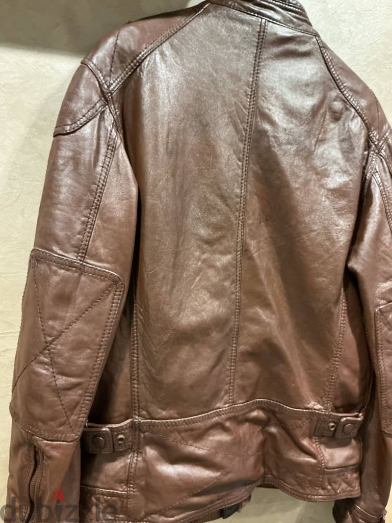 Massimo Dutti Leather Jacket Men’s Brown Jacket Size: L 3
