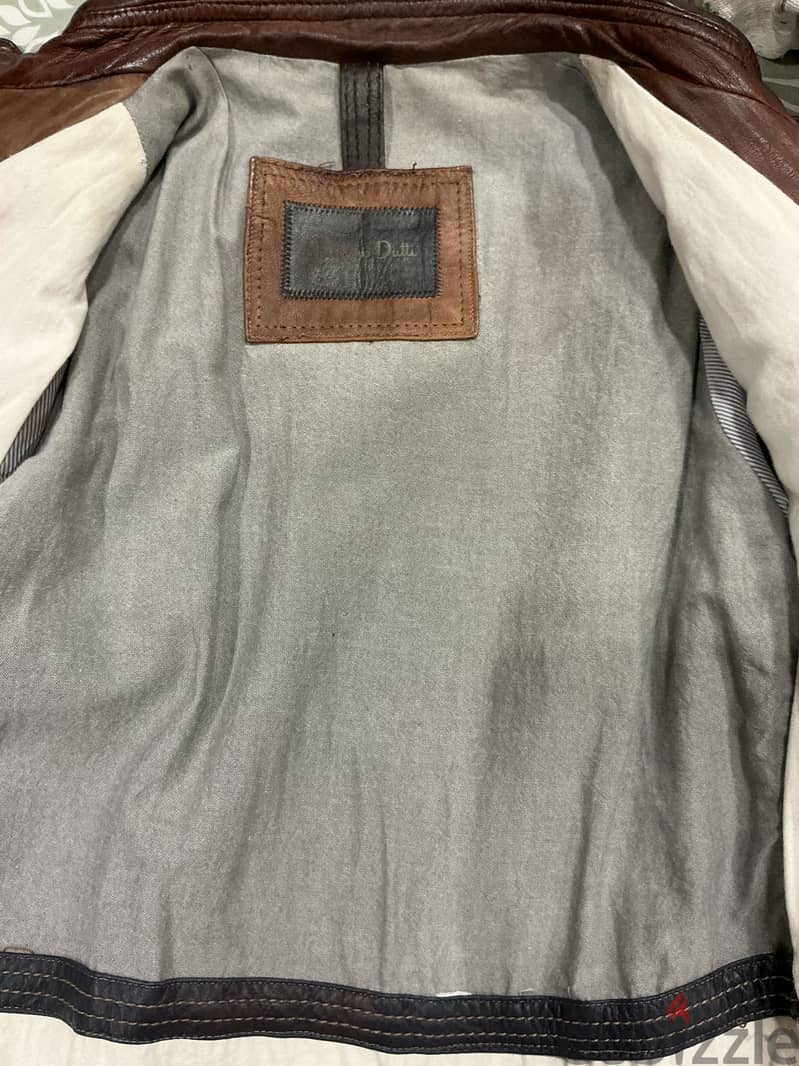 Massimo Dutti Leather Jacket Men’s Brown Jacket Size: L 6