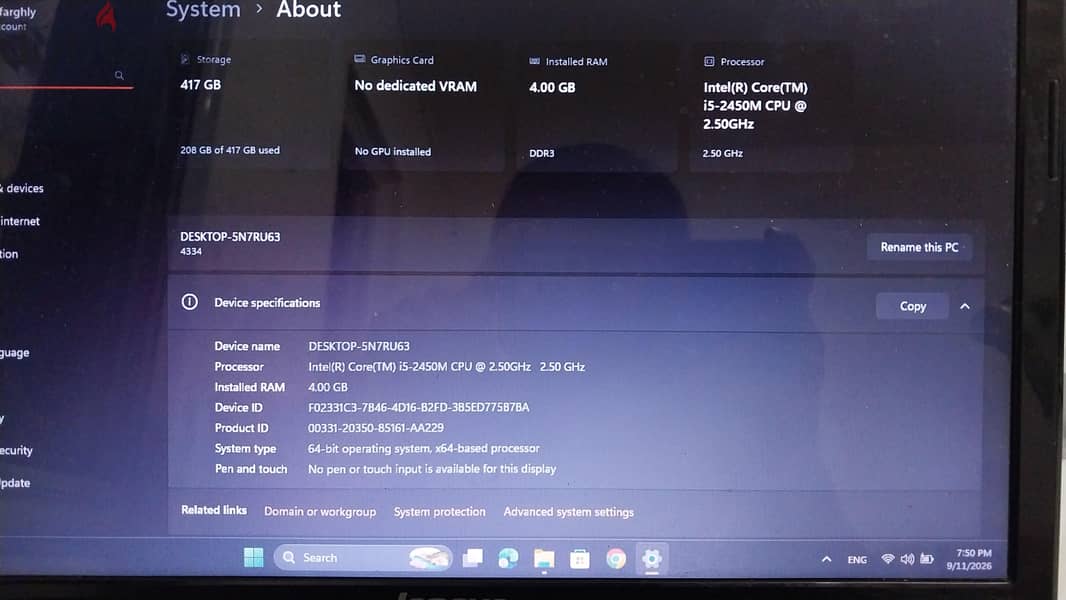 laptop i5-2450M 4