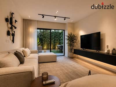 شقة في الطابق الأرضي مع برايفت جاردن للإيجار في كمبوند "ليك فيو ريزيدنسز" (Lake View Residences) - القاهرة الجديدة  مفروشة بالكامل بأثاث مودرن