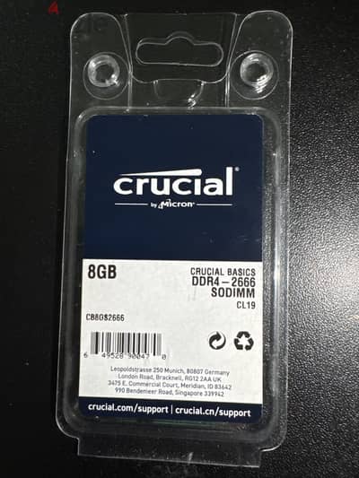 Laptop ram8GB-DDR4 Crucial
